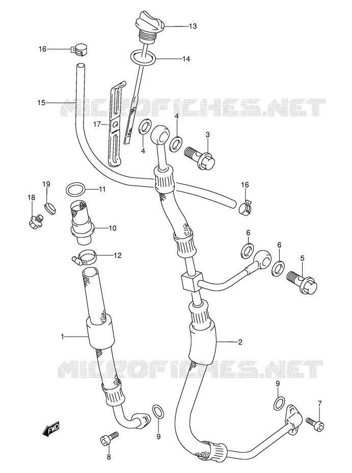 OIL HOSE Suzuki MOTO 250 DR 1990  DR250SL(E24)