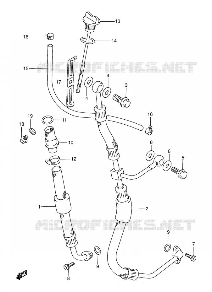 OIL HOSE Suzuki MOTO 250 DR 1995  DR250SES(E24)