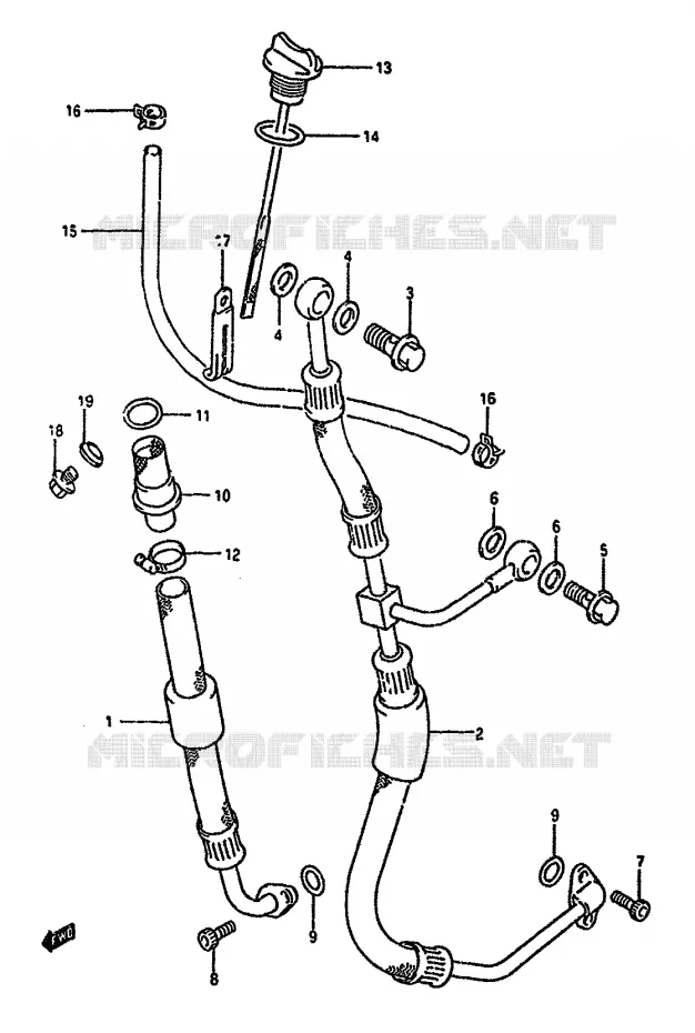 OIL HOSE Suzuki MOTO 350 DR 1992  DR350SN(L/M/N/P/R)