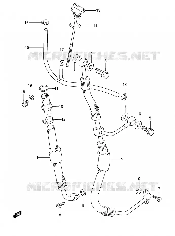 OIL HOSE Suzuki MOTO 350 DR 1993  DR350P(E3)