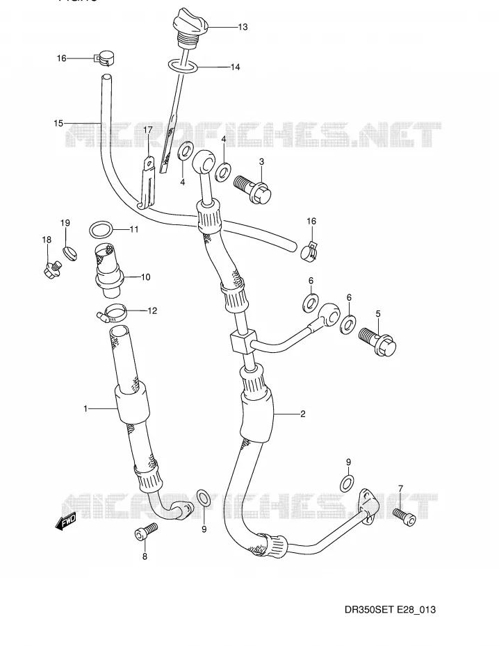 OIL HOSE Suzuki MOTO 350 DR 1995  DR350SES(E28)