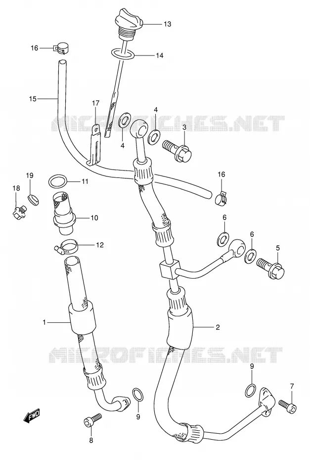 OIL HOSE Suzuki MOTO 350 DR 1996  DR350T(E1)