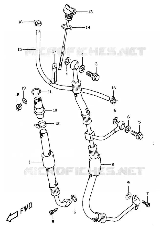 OIL HOSE Suzuki MOTO 350 DR 1997  DR350V(V/W/X)