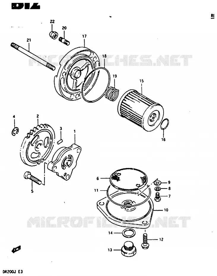 OIL PUMP Suzuki MOTO 200 DR 1987  DR200H(G/H/J)