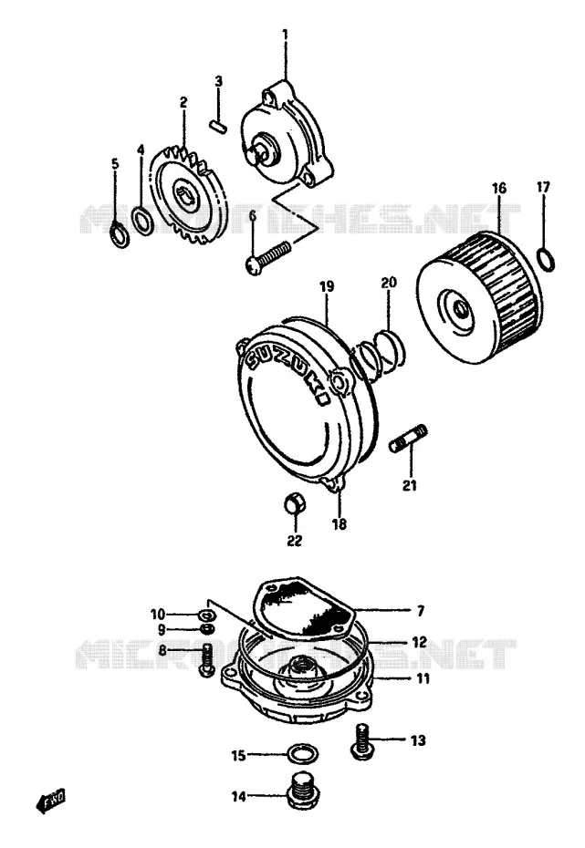 OIL PUMP Suzuki MOTO 600 DR 1985  DR600SUF(E2)