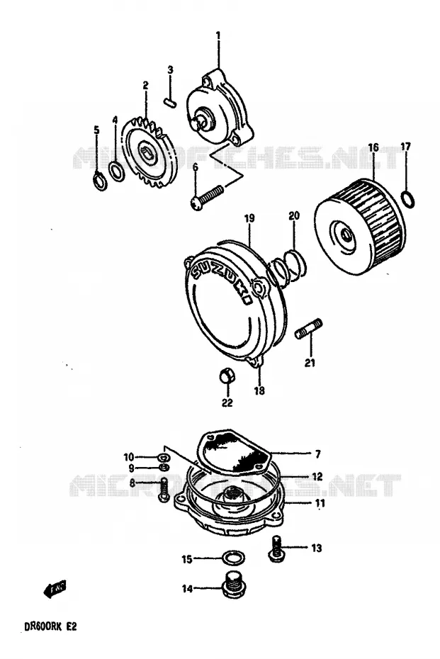 OIL PUMP Suzuki MOTO 600 DR 1986  DR600RG(E2)