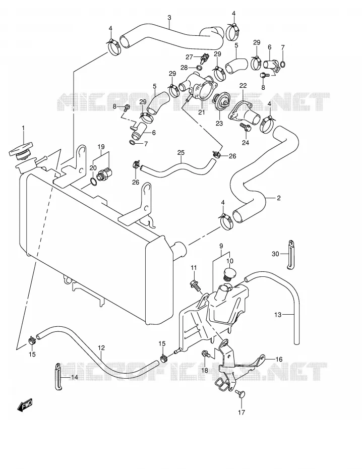 RADIATOR HOSE - EXPANSION TANK Suzuki MOTO 650 V-STROM 2005  DL650K5(E2)
