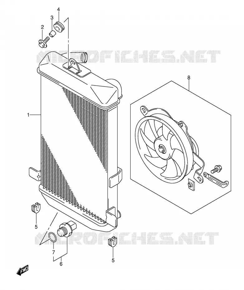 RADIATOR Suzuki SCOOTER 400 BURGMAN 2003  AN400K3(E2)