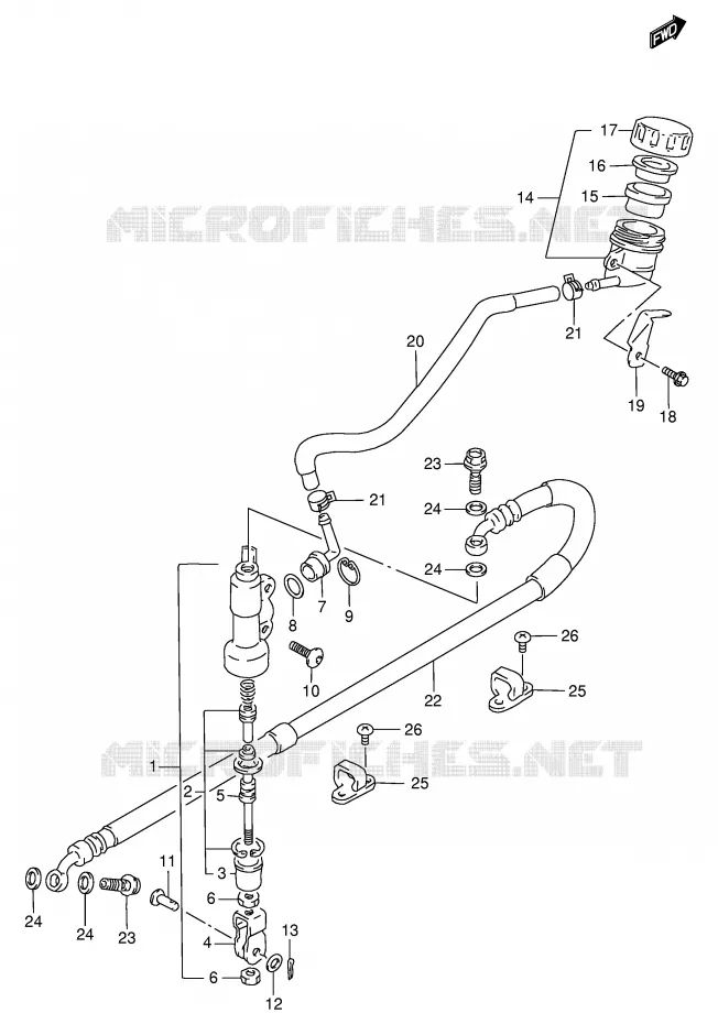 REAR BRAKE MASTER CYLINDER Suzuki MOTO 650 DR 1996  DR650SET(E4)