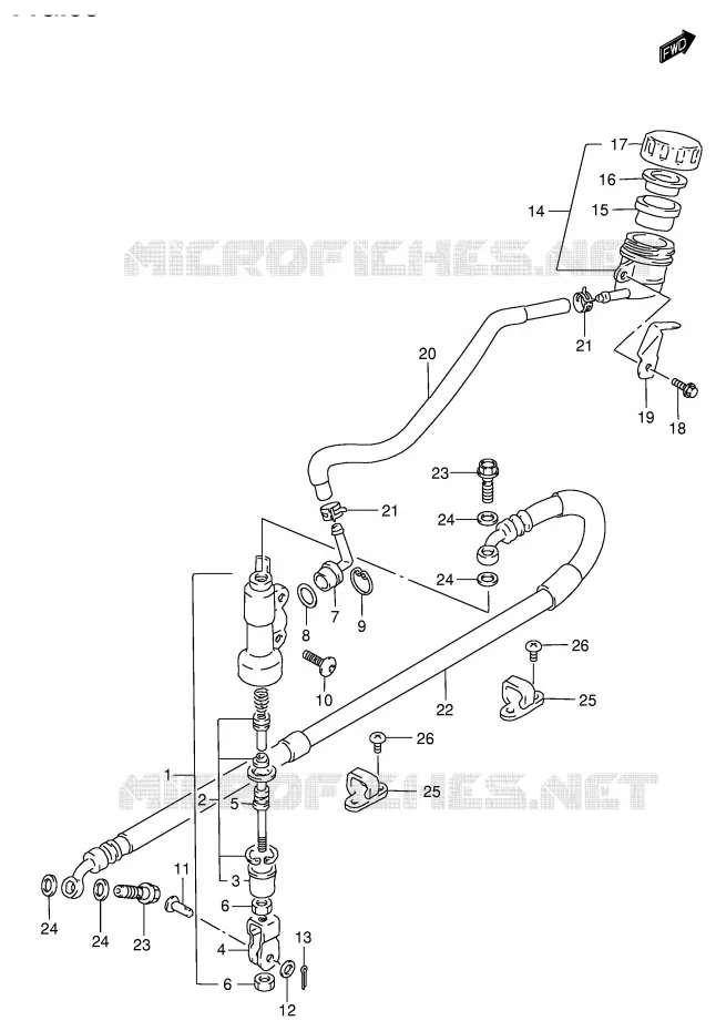 REAR BRAKE MASTER CYLINDER Suzuki MOTO 650 DR 2002  DR650SEK2(E4)