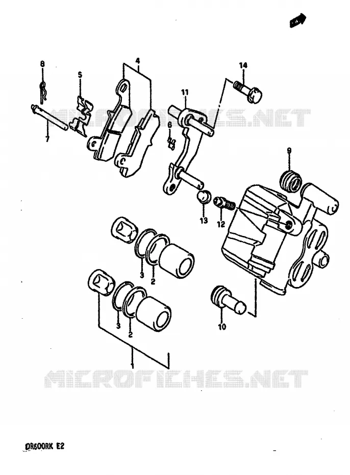 REAR CALIPER (MODEL K) Suzuki MOTO 600 DR 1986  DR600RG(E2)