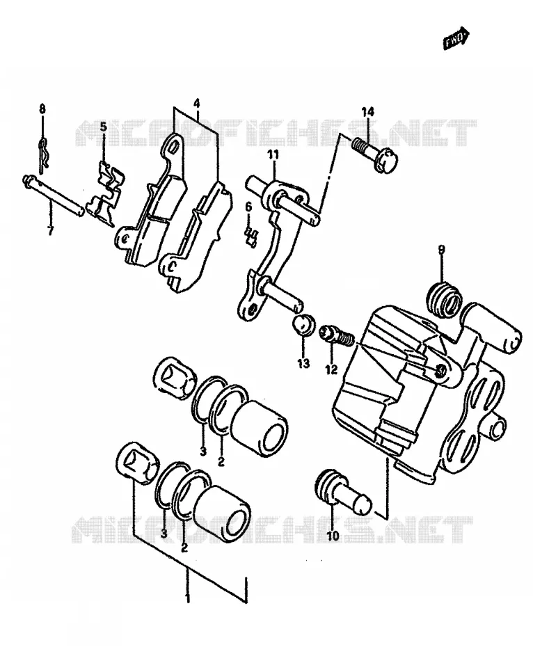 REAR CALIPER (MODEL K) Suzuki MOTO 750 DR 1988  DR750SUJ(J/K)