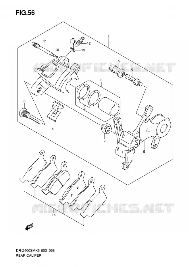 REAR CALIPER Suzuki MOTO 400 DR-Z 2007  DR-Z400SMUK7(E2)