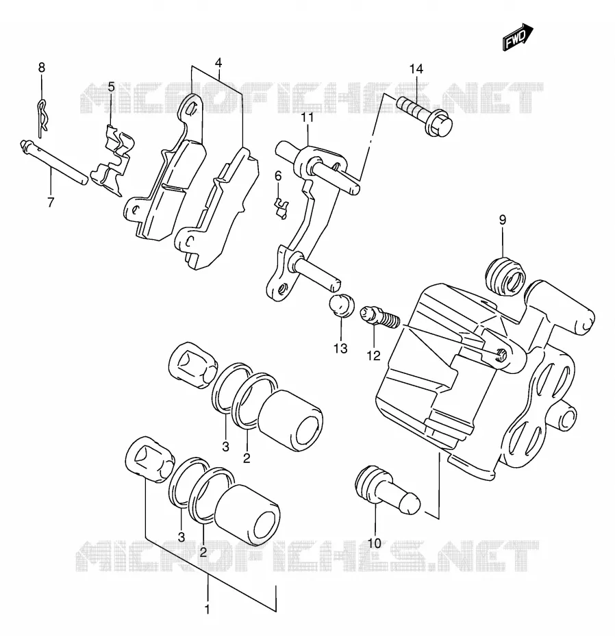 REAR CALIPER Suzuki MOTO 650 DR 1994  DR650RER(E2)