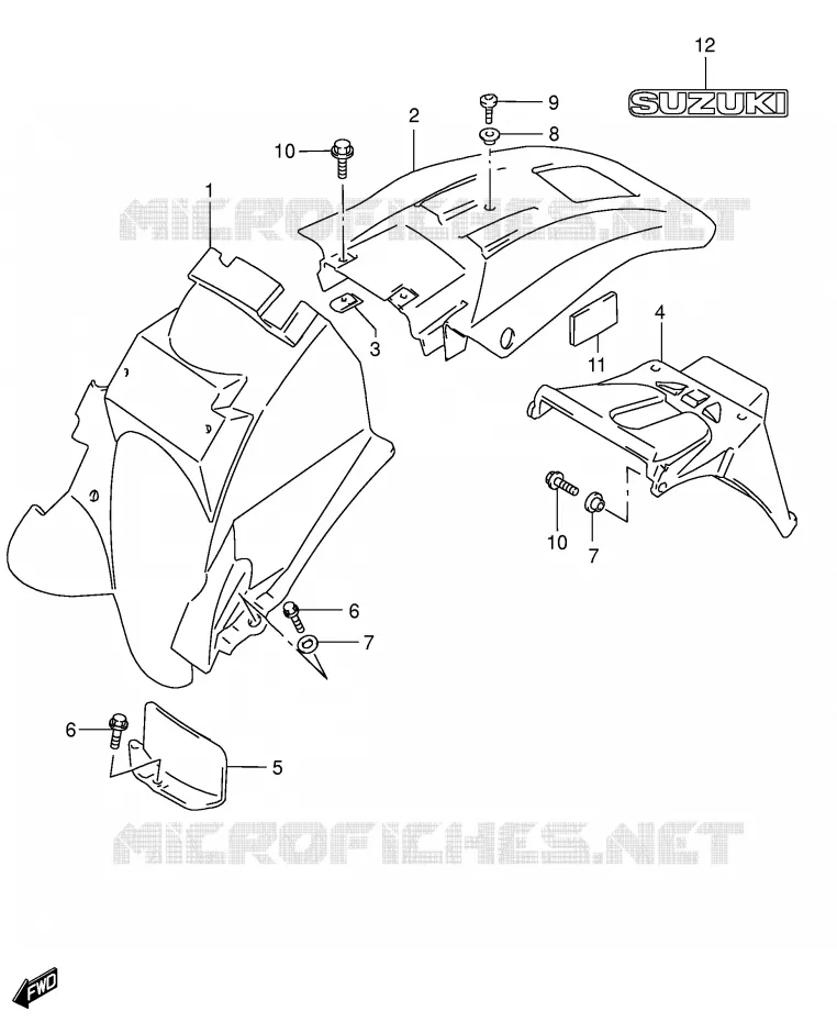 REAR FENDER (MODEL K4/K5 E24) Suzuki MOTO 650 DR 2003  DR650SEK3(E4)