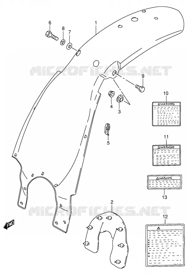 REAR FENDER (MODEL T/V/W/X) Suzuki MOTO 80 DS 2000  DS80Y(E3/E28)
