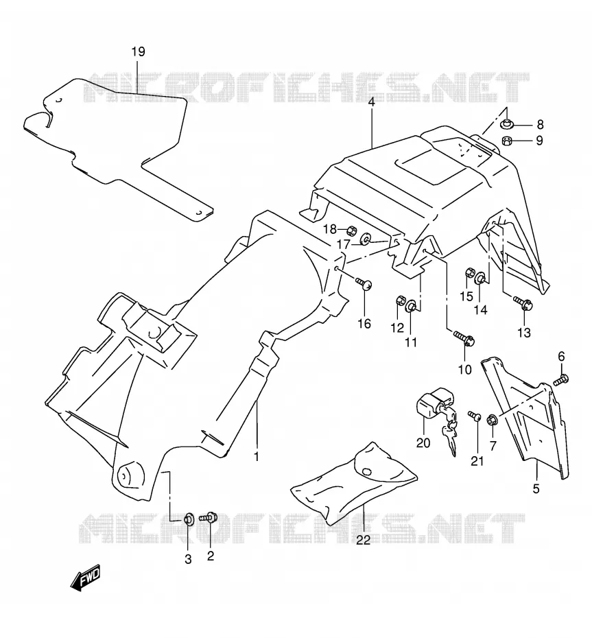 REAR FENDER (MODEL X/Y) Suzuki MOTO 125 DR 1995  DR125SES(E4)
