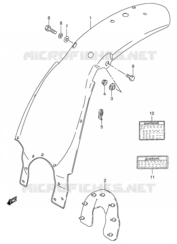 REAR FENDER (MODEL Y) Suzuki MOTO 80 DS 1997  DS80V(E3/E28)