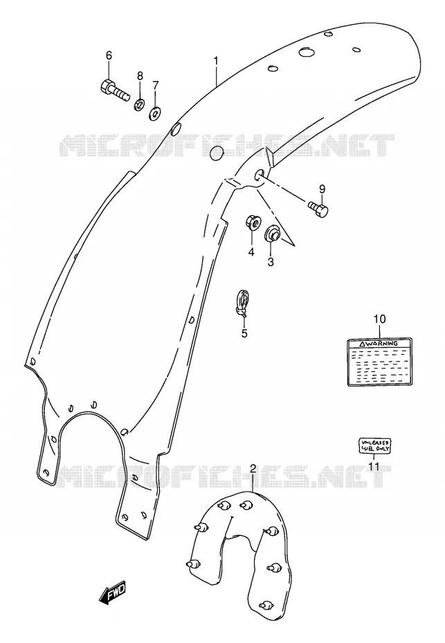 REAR FENDER (MODEL Y) Suzuki MOTO 80 DS 1998  DS80W(E24)