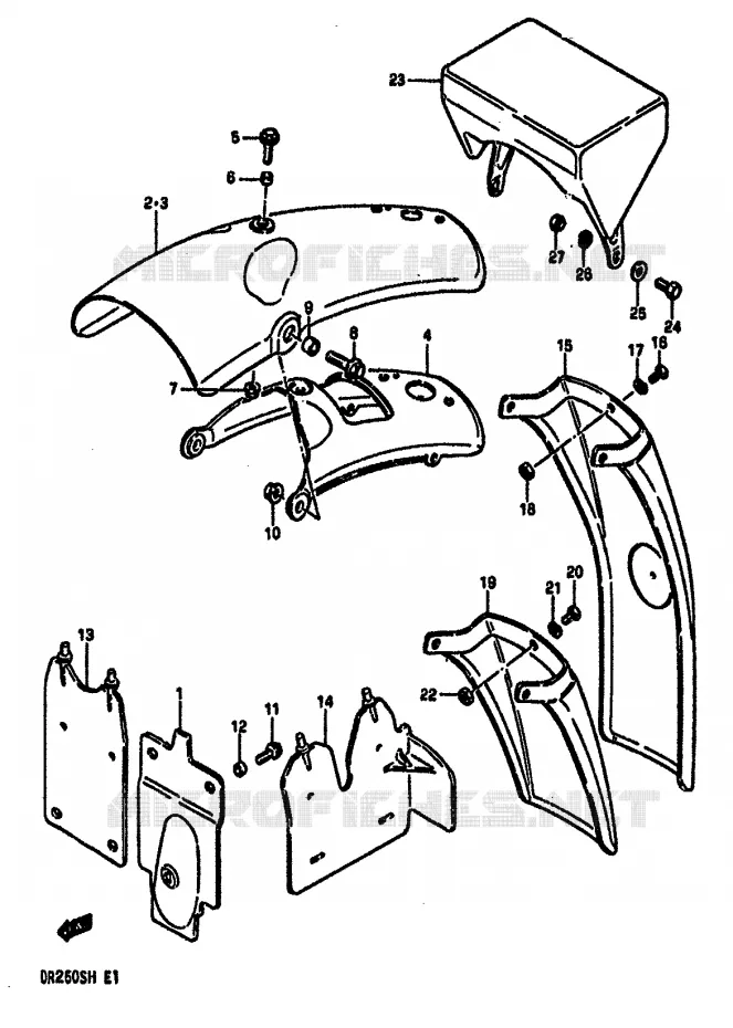 REAR FENDER Suzuki MOTO 250 DR 1987  DR250SH(E/F/G/H)