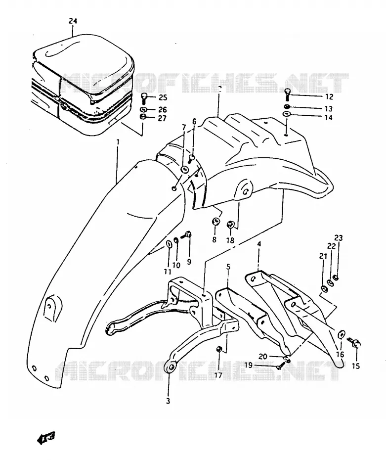 REAR FENDER Suzuki MOTO 500 DR 1986  DR500RG(G/H/J)