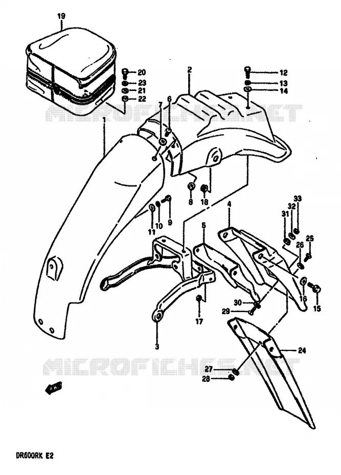 REAR FENDER Suzuki MOTO 600 DR 1988  DR600RUJ(E2)