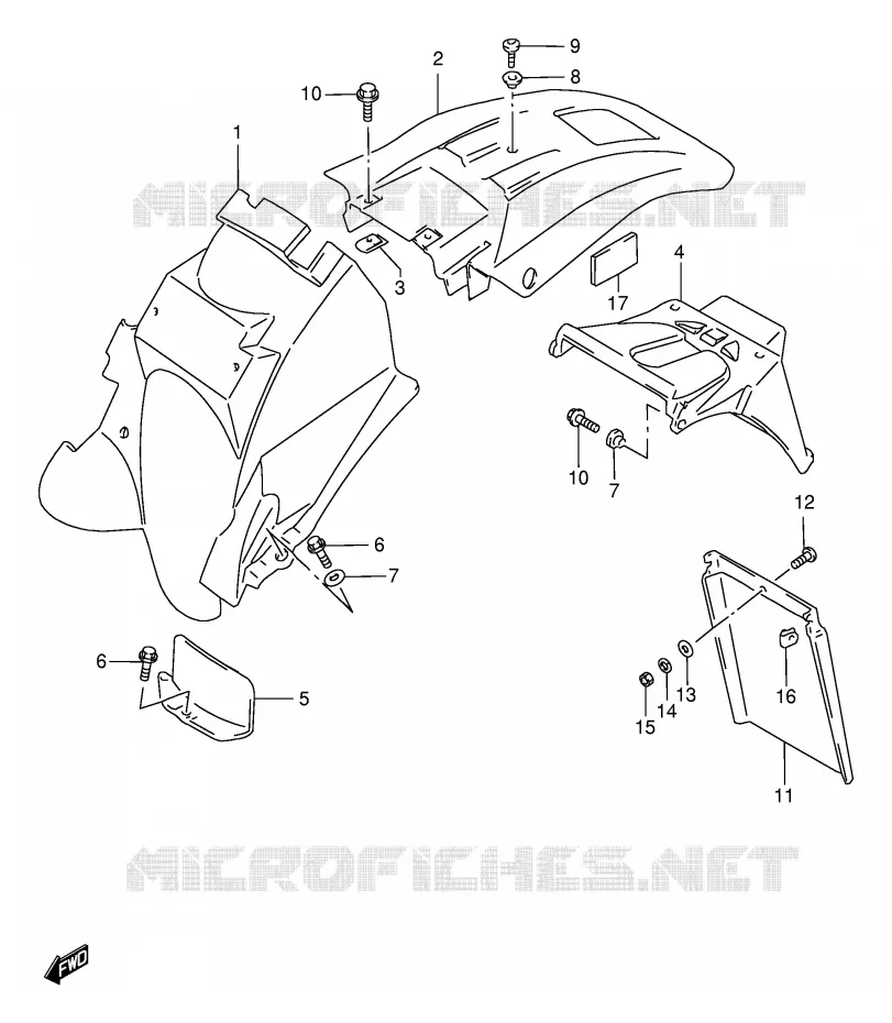 REAR FENDER Suzuki MOTO 650 DR 1996  DR650SEUT(E4)
