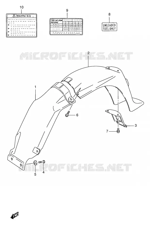 REAR FENDER Suzuki SCOOTER 100 FB 1994  FB100DR(E71)