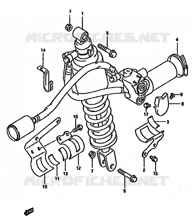 REAR SHOCK ABSORBER (DR350SHN/SHP/SHR) Suzuki MOTO 350 DR 1991  DR350SM(L/M/N/P/R)