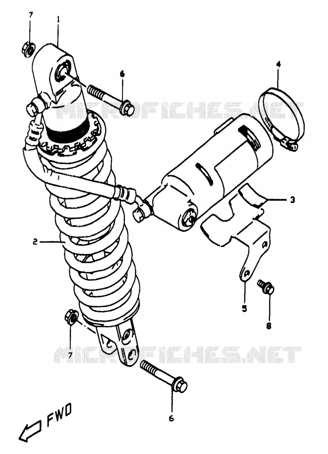 REAR SHOCK ABSORBER Suzuki MOTO 350 DR 1999  DR350X(V/W/X)