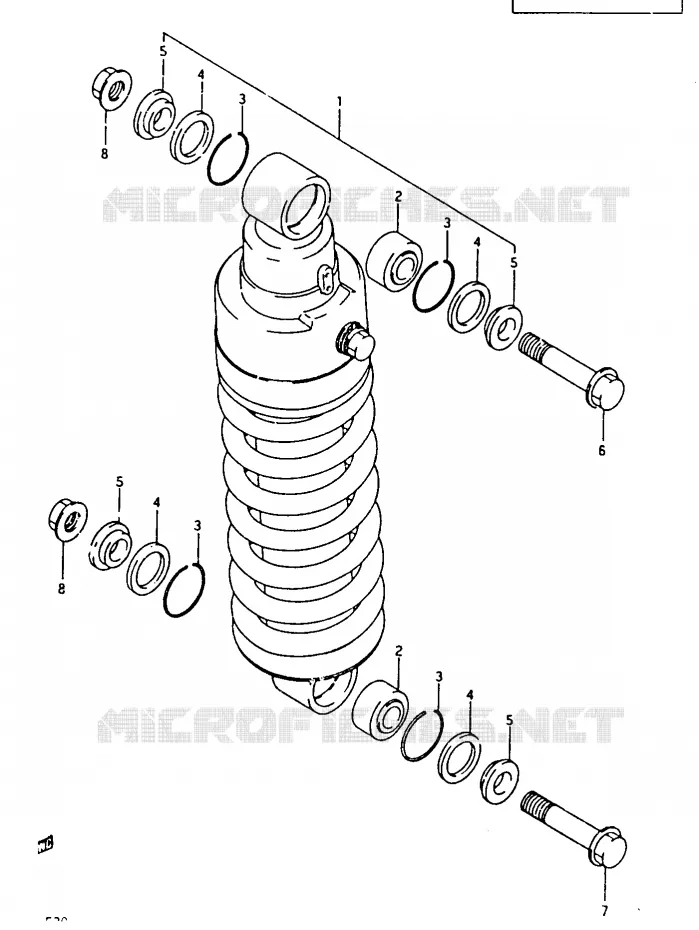 REAR SHOCK ABSORBER Suzuki MOTO 500 DR 1987  DR500RH(G/H/J)
