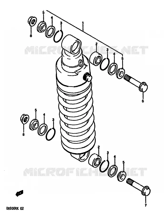 REAR SHOCK ABSORBER Suzuki MOTO 600 DR 1986  DR600RG(E2)
