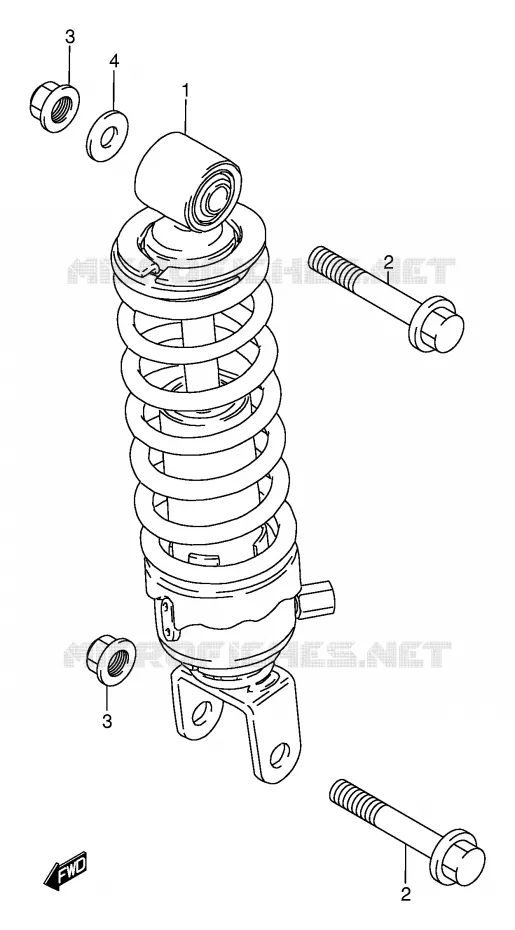 REAR SHOCK ABSORBER Suzuki MOTO 80 DS 1997  DS80V(E24)