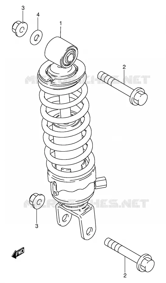 REAR SHOCK ABSORBER Suzuki MOTO 80 DS 1998  DS80W(E3/E28)
