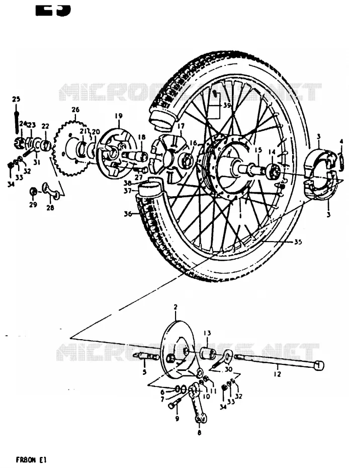 REAR WHEEL (FR80M) Suzuki SCOOTER 80 FR 1981  FR80M(M/B/N)