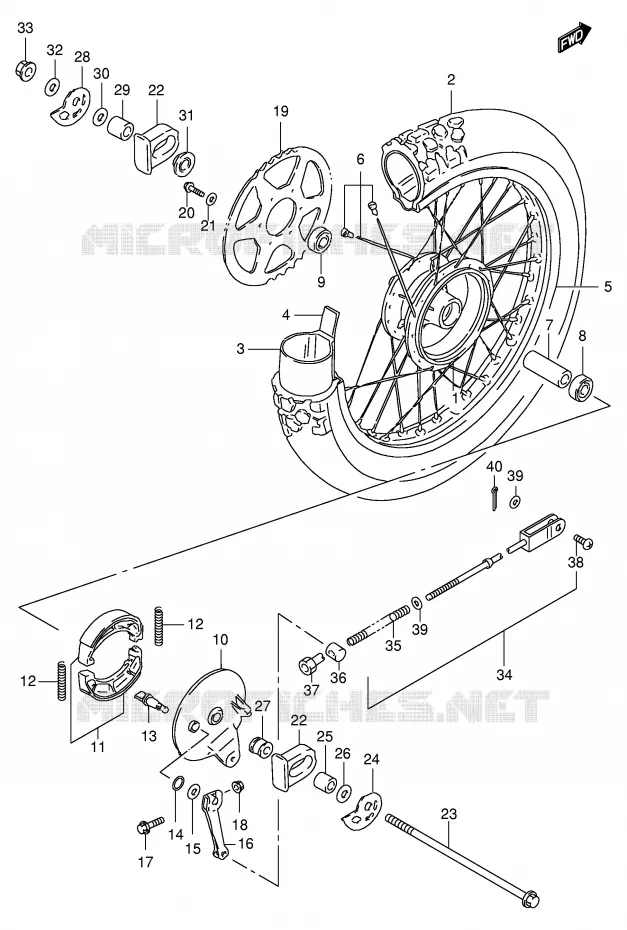 REAR WHEEL Suzuki MOTO 125 DF 1999  DF125EX(E4)