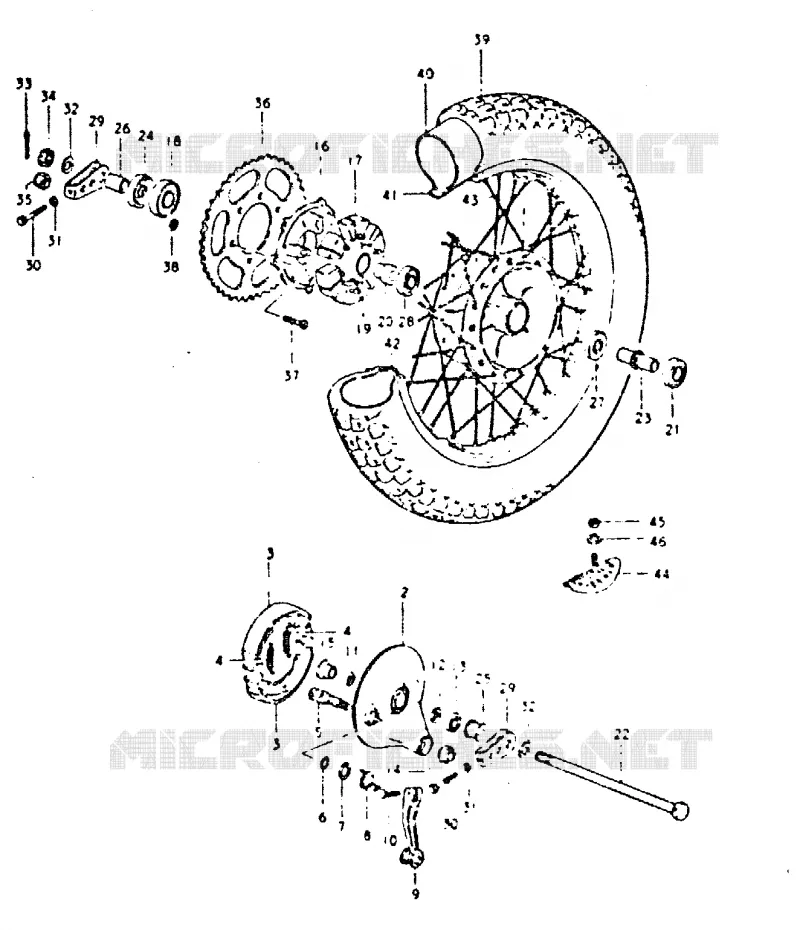 REAR WHEEL Suzuki MOTO 400 DR 1981  DR400SX(T/X)