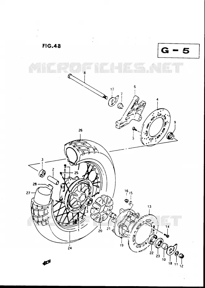REAR WHEEL Suzuki MOTO 650 DR 1990  DR650SL(L/M)