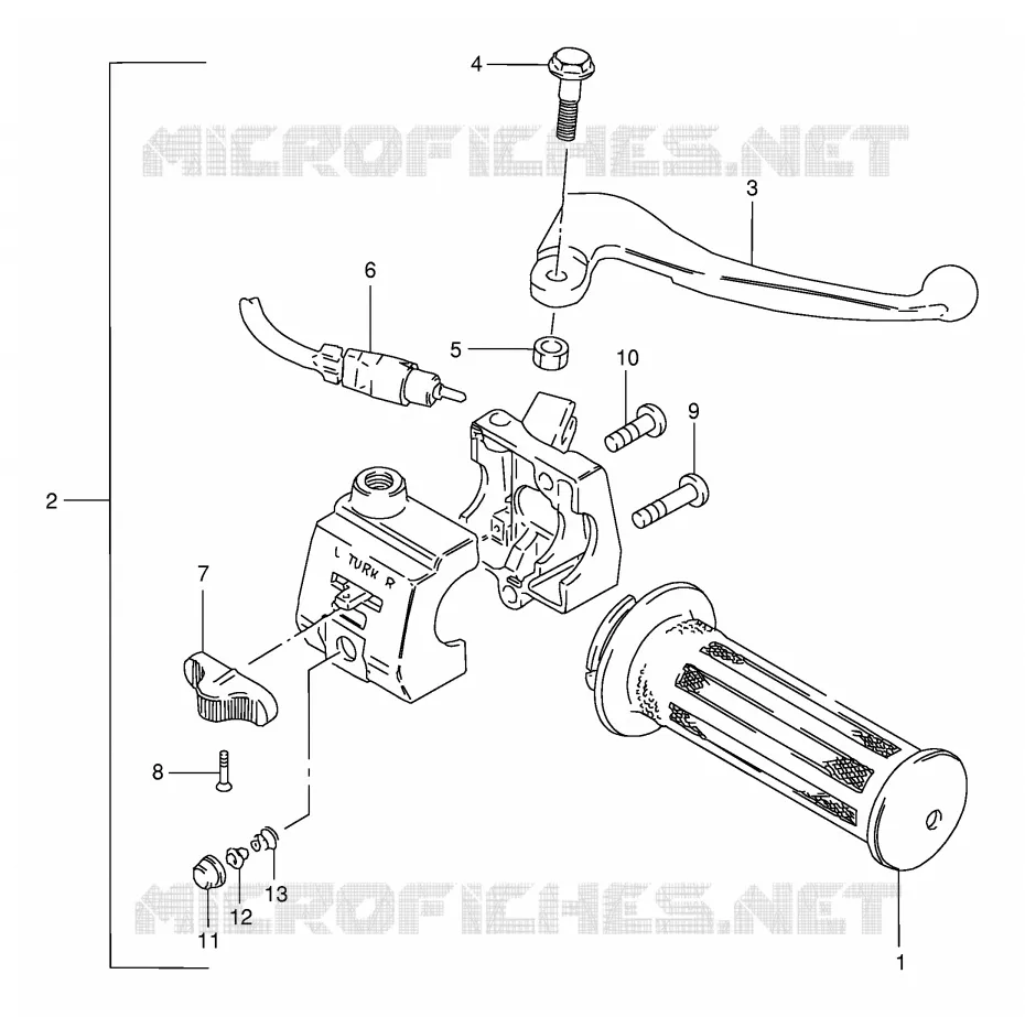 RIGHT LEVER - HANDGRIP Suzuki SCOOTER 100 FB 2000  FB100Y(E71)