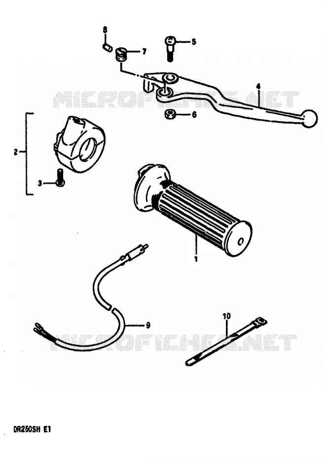 RIGHT SWITCH - HANDGRIP (MODEL F/G/H) Suzuki MOTO 250 DR 1986  DR250SG(E/F/G/H)