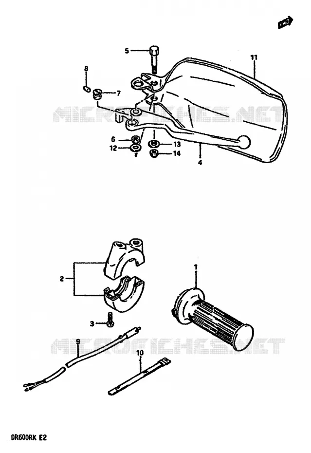 RIGHT SWITCH - HANDGRIP (MODEL G) Suzuki MOTO 600 DR 1988  DR600RUJ(E2)
