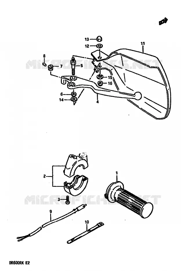 RIGHT SWITCH - HANDGRIP (MODEL H/J/K) Suzuki MOTO 600 DR 1988  DR600RUJ(E2)