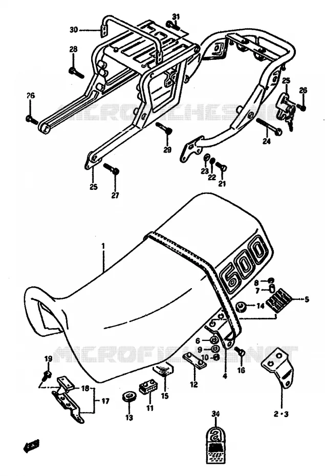 SEAT (MODEL F/G/H/J) Suzuki MOTO 600 DR 1985  DR600SUF(E2)