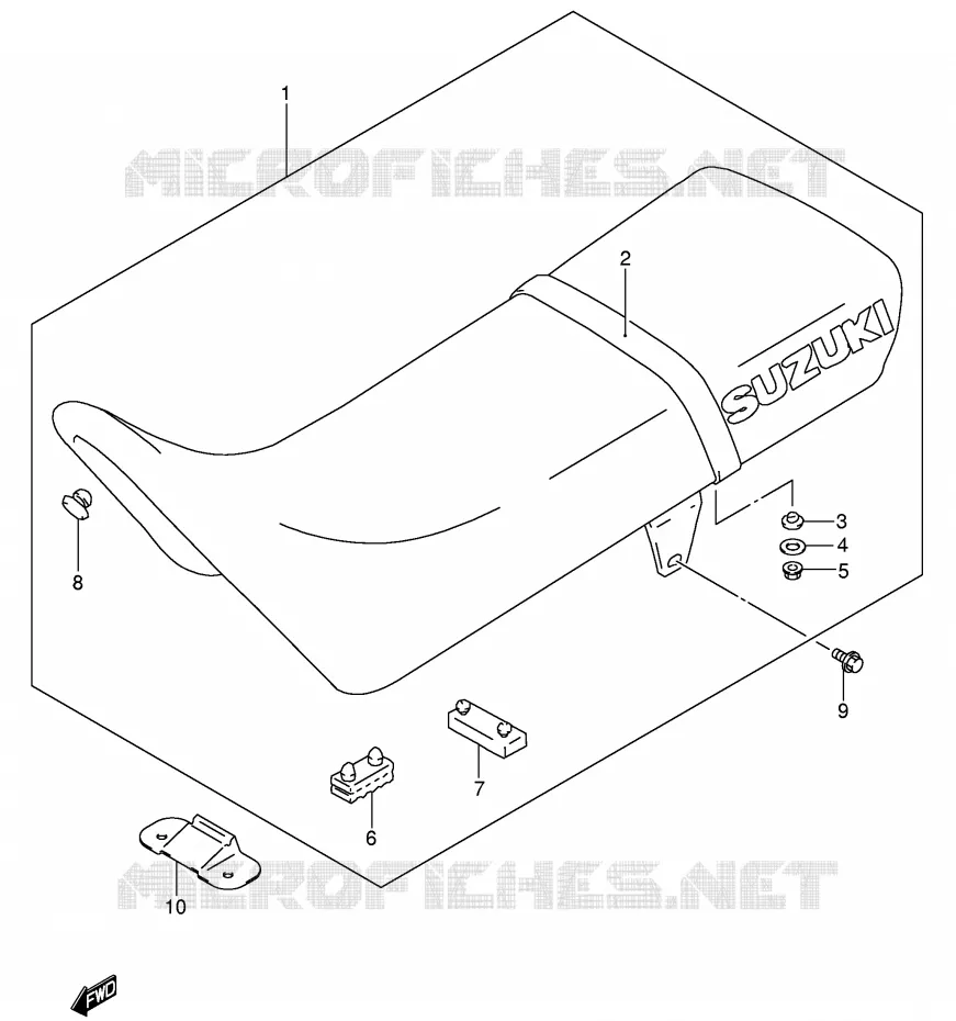 SEAT (MODEL K1/MODEL K2 P9) Suzuki MOTO 200 DR 2002  DR200SEK2(E24)