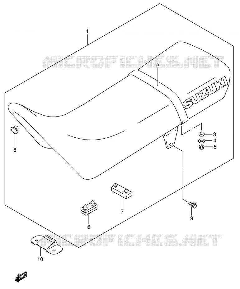SEAT (MODEL K1) Suzuki MOTO 200 DR 2005  DR200SEK5(E3/E28)