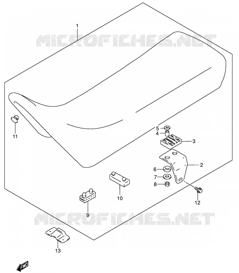 SEAT (MODEL K2/K3/K4 E6,E24) Suzuki MOTO 200 DR 2002  DR200SEK2(E24)