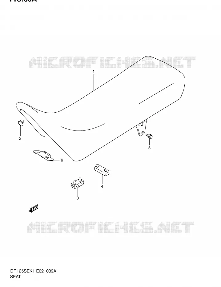 SEAT (MODEL K2) Suzuki MOTO 125 DR 2001  DR125SEK1(E2)