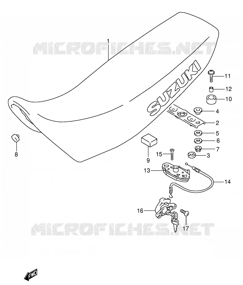 SEAT (MODEL M/N/P/R) Suzuki MOTO 650 DR 1996  DR650RSET(E4)