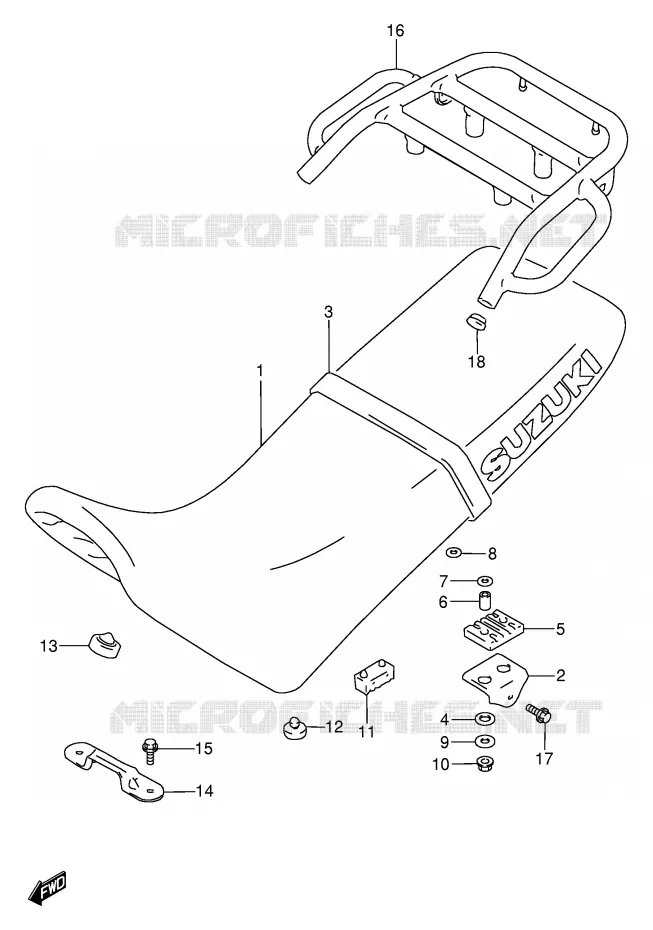 SEAT (MODEL R) Suzuki MOTO 650 DR 1994  DR650REUR(E2)