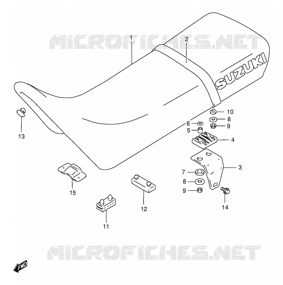 SEAT (MODEL S/T/V/W) Suzuki MOTO 200 DR 1998  DR200SEW(E24)